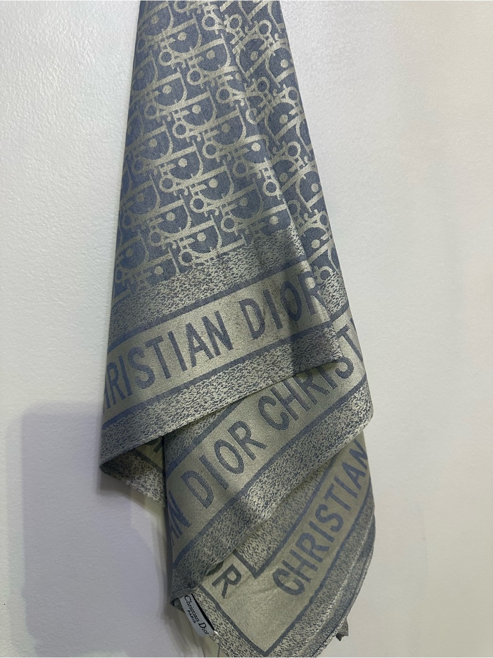 New Dior logo silk blend scarf wrap bandana 38”x38”